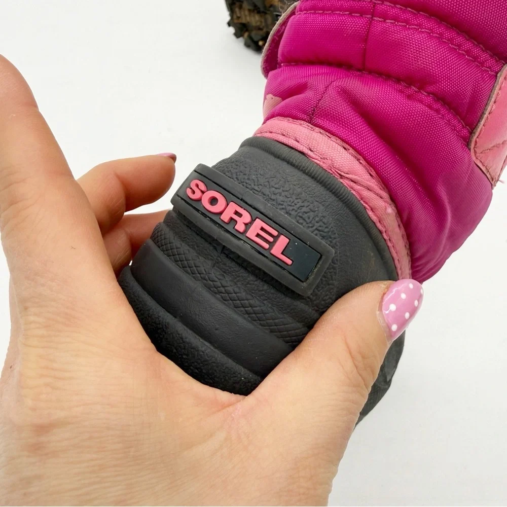Sorel Snow Commander Winter Boot Toddler Size 6 Waterproof Pink Faux Fur Outdoor